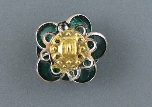 CRYSTAL GLASS FLOWER BUTTONS - SET OF 3 - Picture 3 of 4