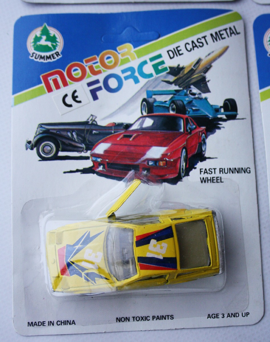 4X VINTAGE 80'S SUMMER MOTOR FORCE DIE CAST NISSAN 300ZX PORSCHE