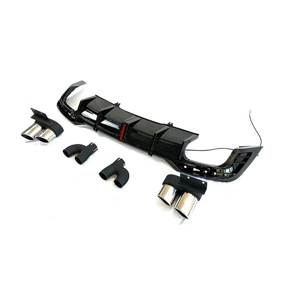 Heckdiffusor für Audi A5 B9.5 Sline S5 20+ Glänzend Schwarz Stoßstange mit Tipps - Bild 4 von 4