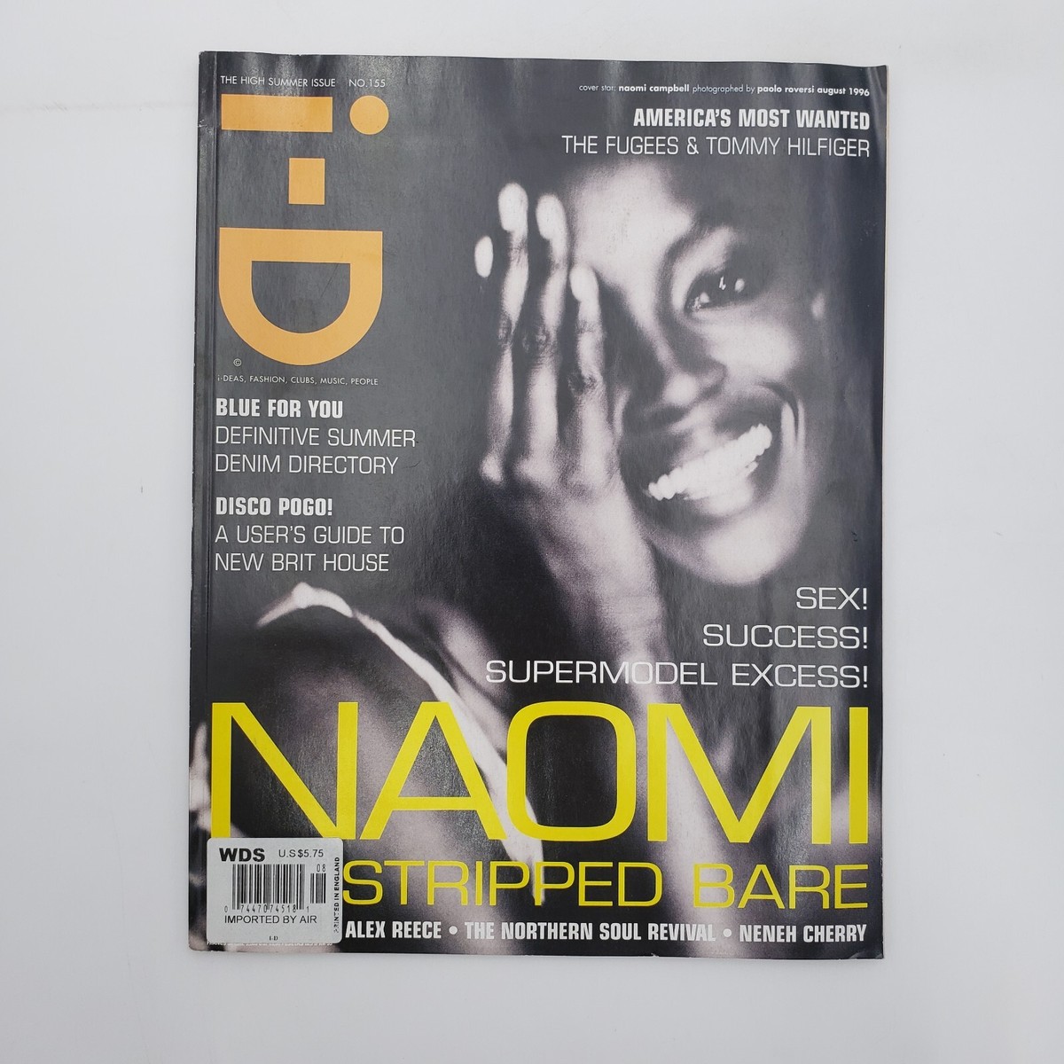 Vintage i-D Magazine August 1996 - Naomi Campbell Cover Model