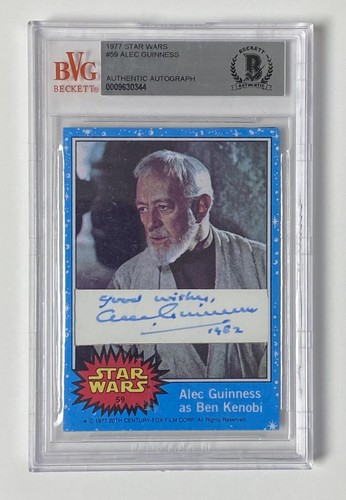 1977 TOPPS Star Wars Autograph Alec Guinness Obi-Wan Kenobi Auto BVG Authentic - Picture 1 of 2