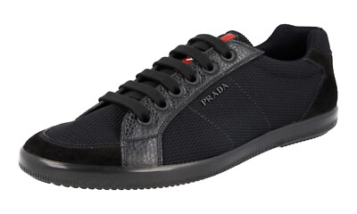 PRADA Leder Bike Mesh LINEA ROSSA Sneaker - 4E3229 - Schwarz - NEU -  9 43