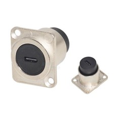 D Type Metal USB3.1 Type C Panel Mount Dual Pass Female Socket Connector