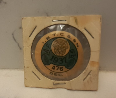 1937 I. B. T. C. B. & H. pinback button