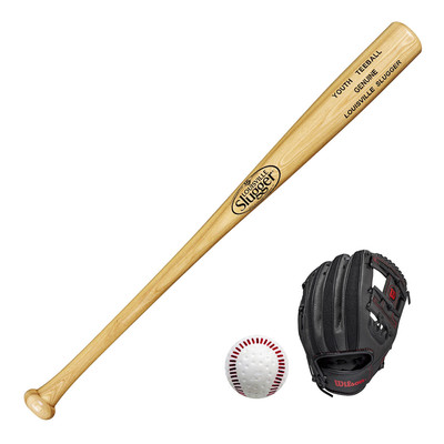 Baseball Geschenkset: Hochwertiger Schläger, superweicher Handschuh & Ball - Outdoor Spiel