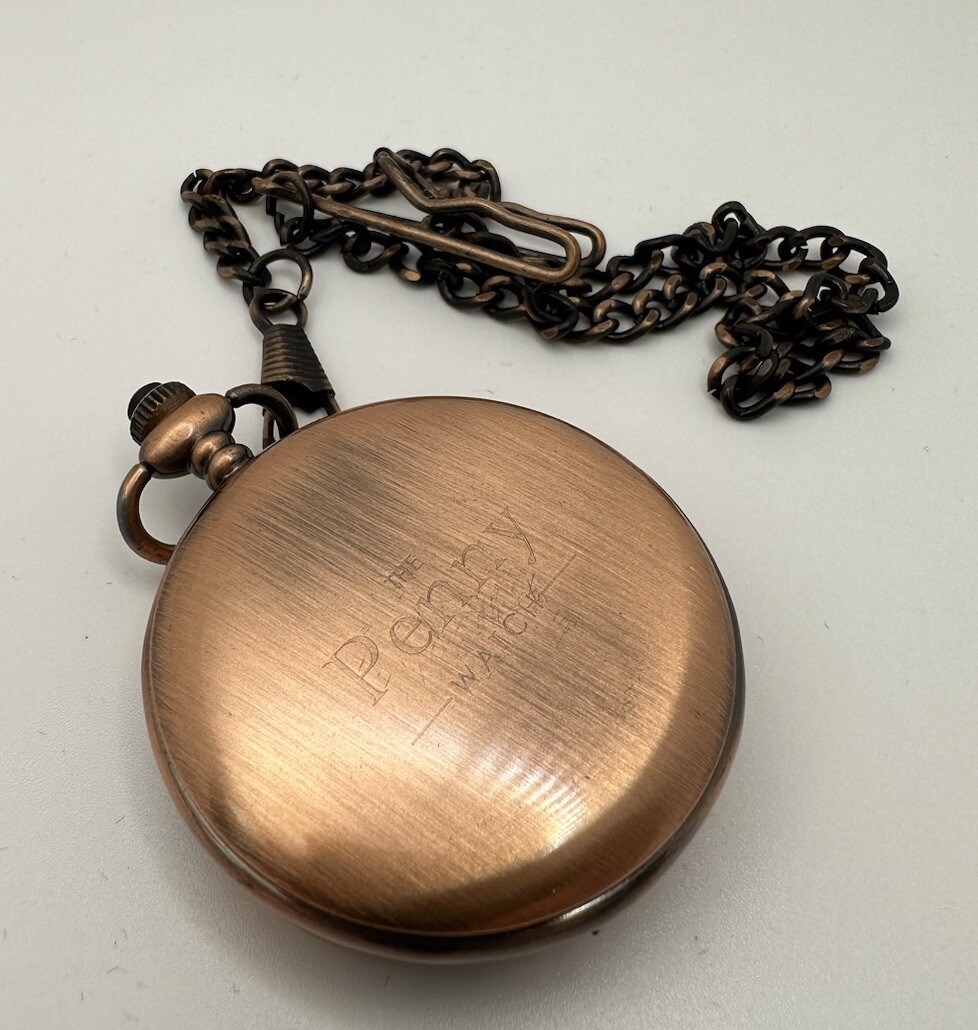 The Penny Pocket Watch - Original Penny coin, Vintage, Historic