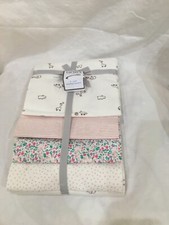 Carter's Receiving Blankets Flannel Giraffe, Hippo, Fox, Floral Baby 4Pack New