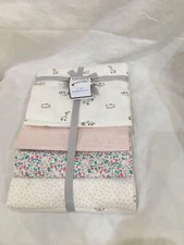 Carter's Receiving Blankets Flannel Giraffe, Hippo, Fox, Floral Baby 4Pack New