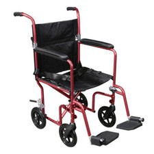 Drive Medical Deluxe Fly-Weight Aluminum Transport Chair with Removable Casters