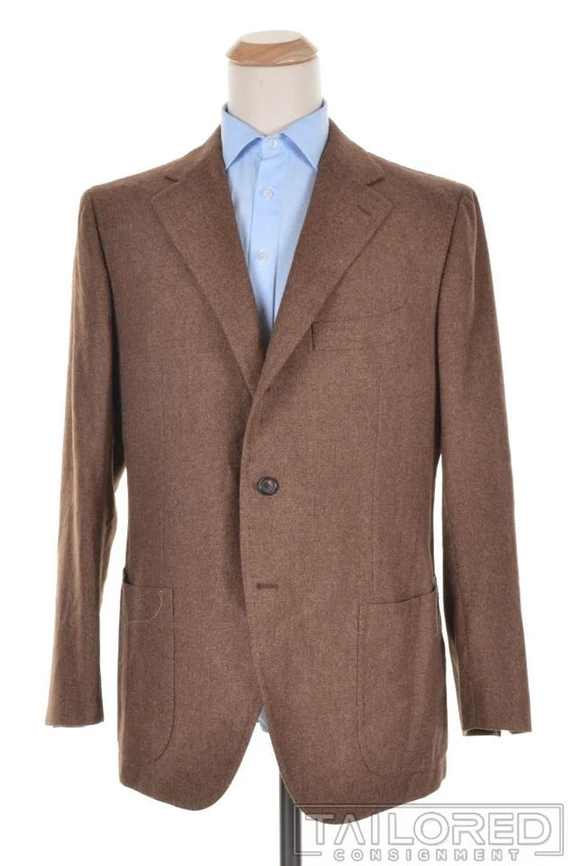 NEW - CESARE ATTOLINI Solid Brown Wool Cashmere Blazer Sport Coat Jacket - 46 R - Image 2 of 4