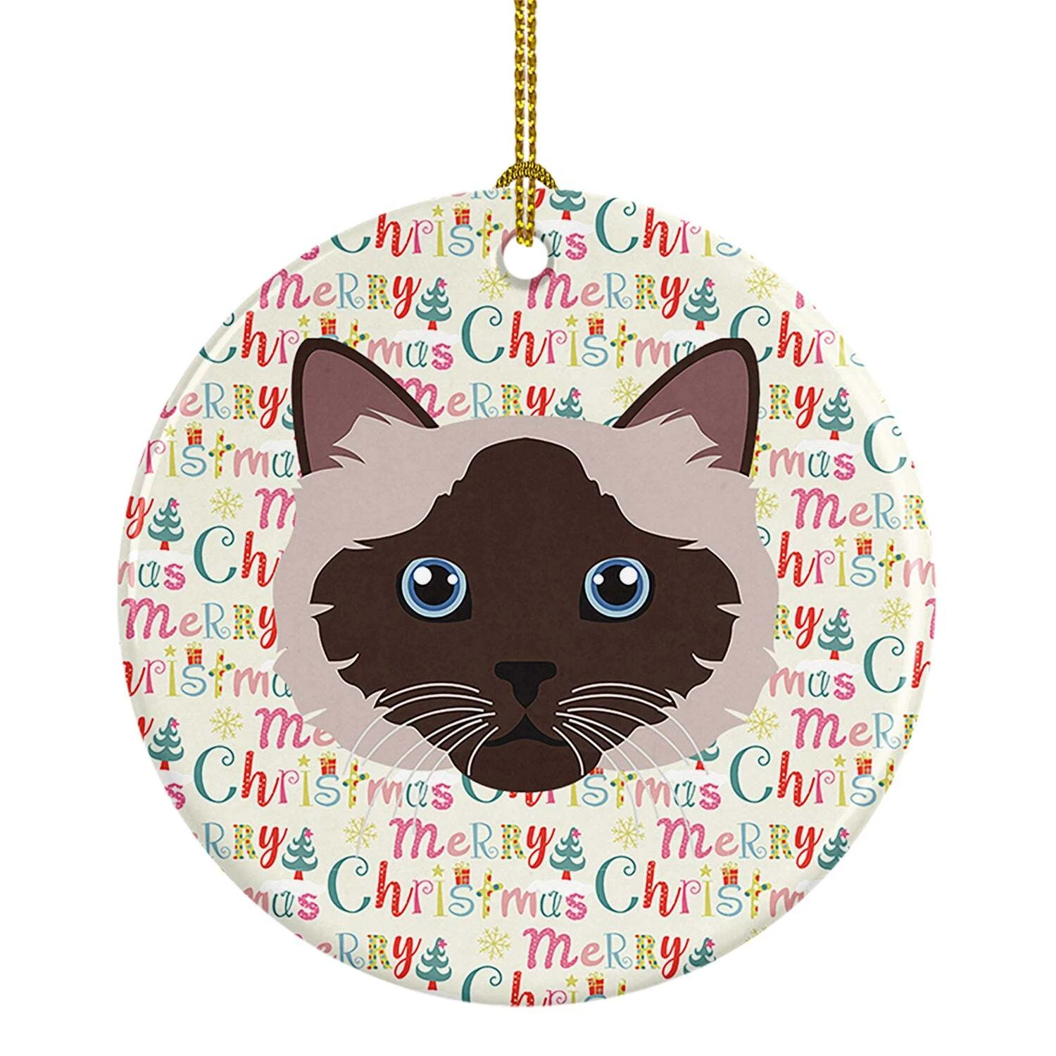 Birman Cat Christmas Ceramic Ornament WDK2307CO1-S