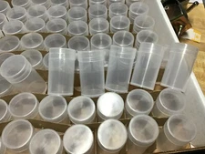 10 New Round Plastic Coin Storage Tubes for US Small Dollars with Screw On Caps