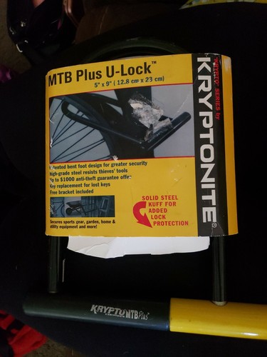 BIKE LOCK Kryptonite MBT 5" x 9" Solid steel kuff Ergo Dynamic Angle Jam Proof - Picture 4 of 5