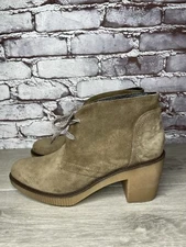 TONI PONS Winter Taupe Suede Ankle High Top Lace Heel Booties Women 41EU/10.5M