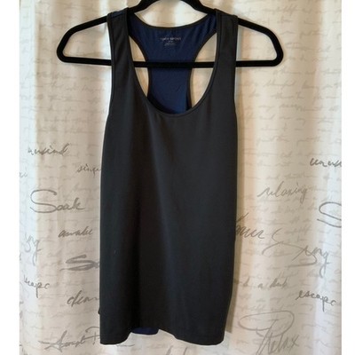 Tory Burch Sport Black Navy Racerback Active Tank Top XS Colorblock