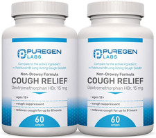 Cough Relief for Adults Dextromethorphan Hbr 15Mg 120 Softgels 8-Hour, Non-Dro