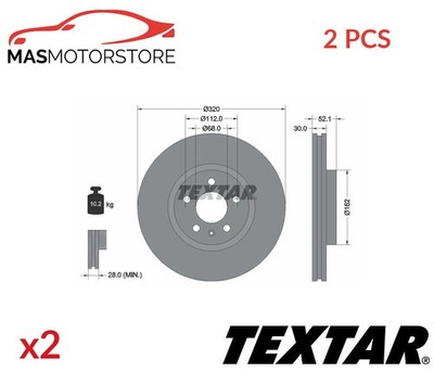 BREMSSCHEIBEN SATZ PAAR VORNE TEXTAR 92229305 2PCS A NEU OE QUALITÄT