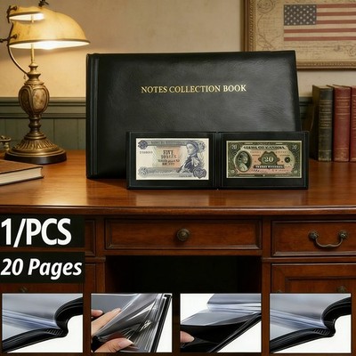 40 Pocket Leather Currency Book | Premium Banknote Collection Album for Fans