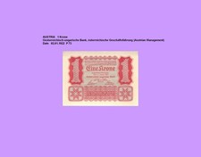 &Ouml;STERREICH  AUSTRIA  1 KRONE  1922 Unc. P. 73  785##