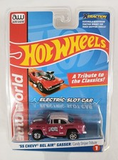 AUTO WORLD XTRACTION HOT WHEELS CANDY STRIPER 55 CHEVY BEL AIR GASSER SLOT CAR
