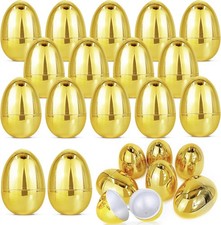 36 Pcs Gold Easter Eggs, 2.36" Shiny Metallic Plastic Easter Eggs Fillable Surpr