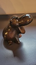 Vintage Royalty Designs Hippo Piggy Bank #36 Bloomington Federal Brown Plastic