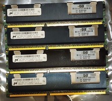Lot of 4 Hp Micron 4GB PC3-10600R 2Rx4 ECC Server DDR3 RAM MT36JSZF51272PZ-1G4