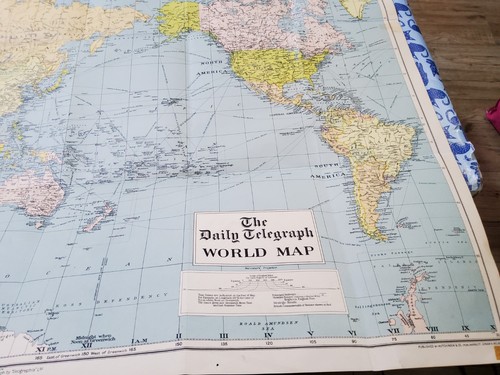 ❤️RARE 1943❤️Daily Telegraph World Map Hutchinson & Co Geographia Ltd 101x76cm❤️ - Picture 11 of 14
