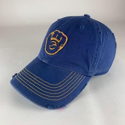 Milwaukee Brewers Vintage Blue Twins Enterprise Franchise Fitted Hat Mens Small
