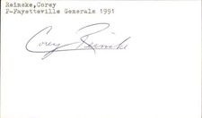 Corey Reincke Signed 3x5 Index Card Cut Generals Autograph Den