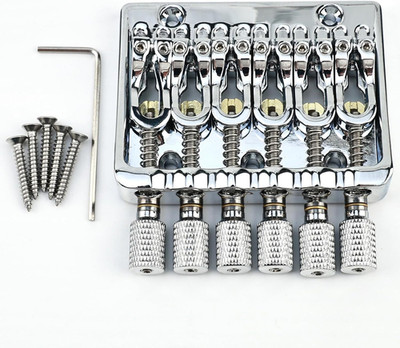 Chrome Fixed Headless Guitar Bridge System