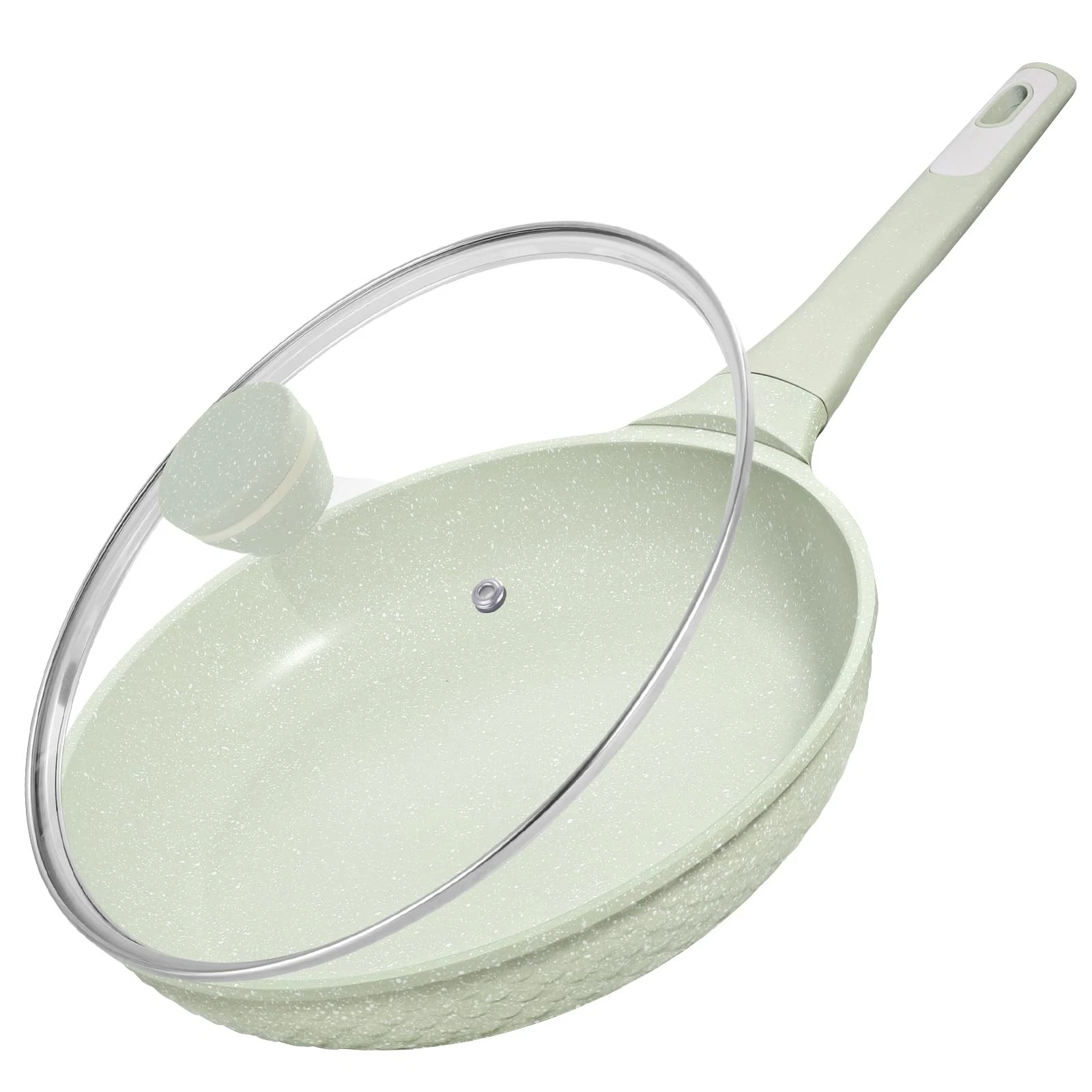 Non Stick Frying Pan 11 Inch with Tempered Glass Lid - Super Nonstick, 100% P...