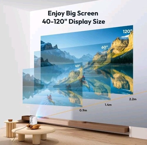 XGODY 4K Mini Projector LED 1080P WiFi Bluetooth UHD Home Theater Hi-Fi Speaker - Picture 4 of 18