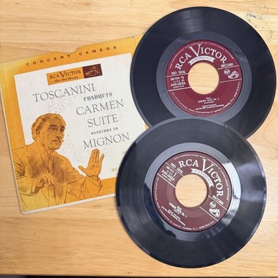 Arturo Toscanini 45 RPM EP 7 in RCA Victor Records Carmen Suite Overture Mignon