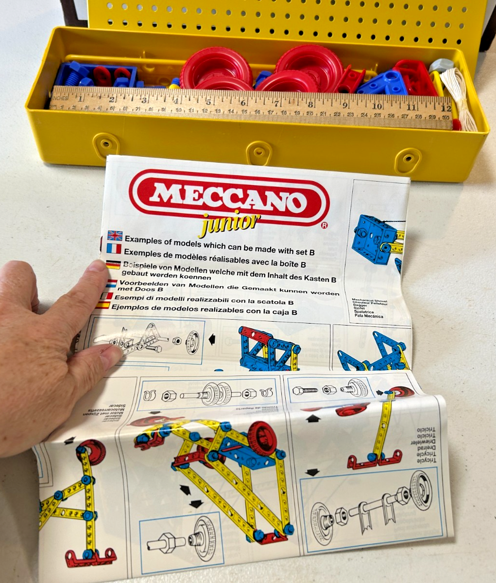 Vintage Meccano Junior Construction Set Bright Yellow Metal