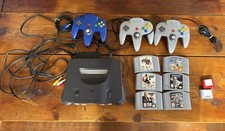 Nintendo N64 Black console Plus 6 Games,2 Memory Packs  3 Controllers Tested