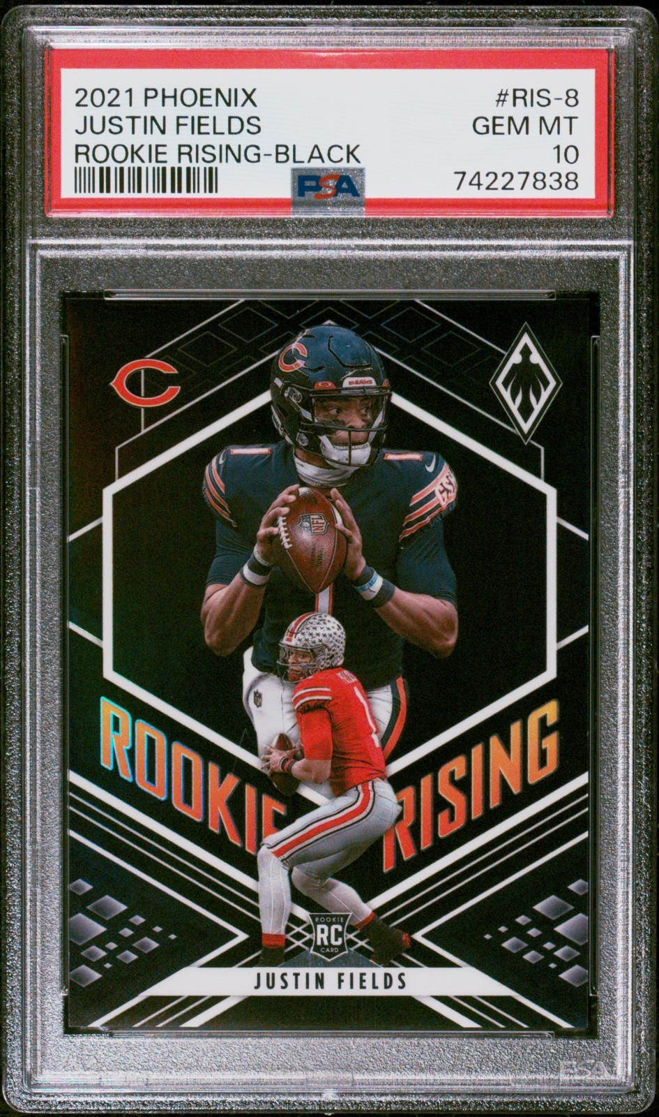 Justin Fields Panini Phoenix Rookie Rising #RIS8 Black