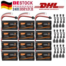 12pz Batteria Li-ion 7,4V 1300mAh 20C SM Plug 2S Batteria per RC Auto Camion Drone 