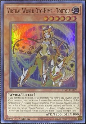 Virtual World Oto-Hime - Toutou BLVO-EN099 Blazing Vortex 1st Ed Yugioh Card
