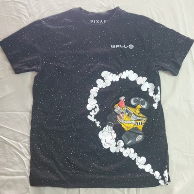 Disney Pixar WALL-E Shirt Mens Size Large Black Space Couples Matching Tee AOP