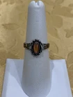 Vintage Wheeler Mfg Sterling Silver Southwestern Orange Cabochon Ring - Size 7