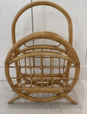 Vintage rattan bambusowy stojak na magazynki