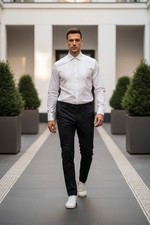 Turnbull  Asser 15.5 White Cotton Button Down Oxford Shirt French Cuff Formal