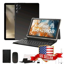 2 in 1 10.1" Android 15 Tablet Bundle with Keyboard, Mouse  Stylus Sealed