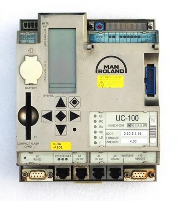 MAN ROLAND MODEL UC-100 INDUSTRIAL AUTOMATION DIGITAL CONTROLLER 16.86230-0055