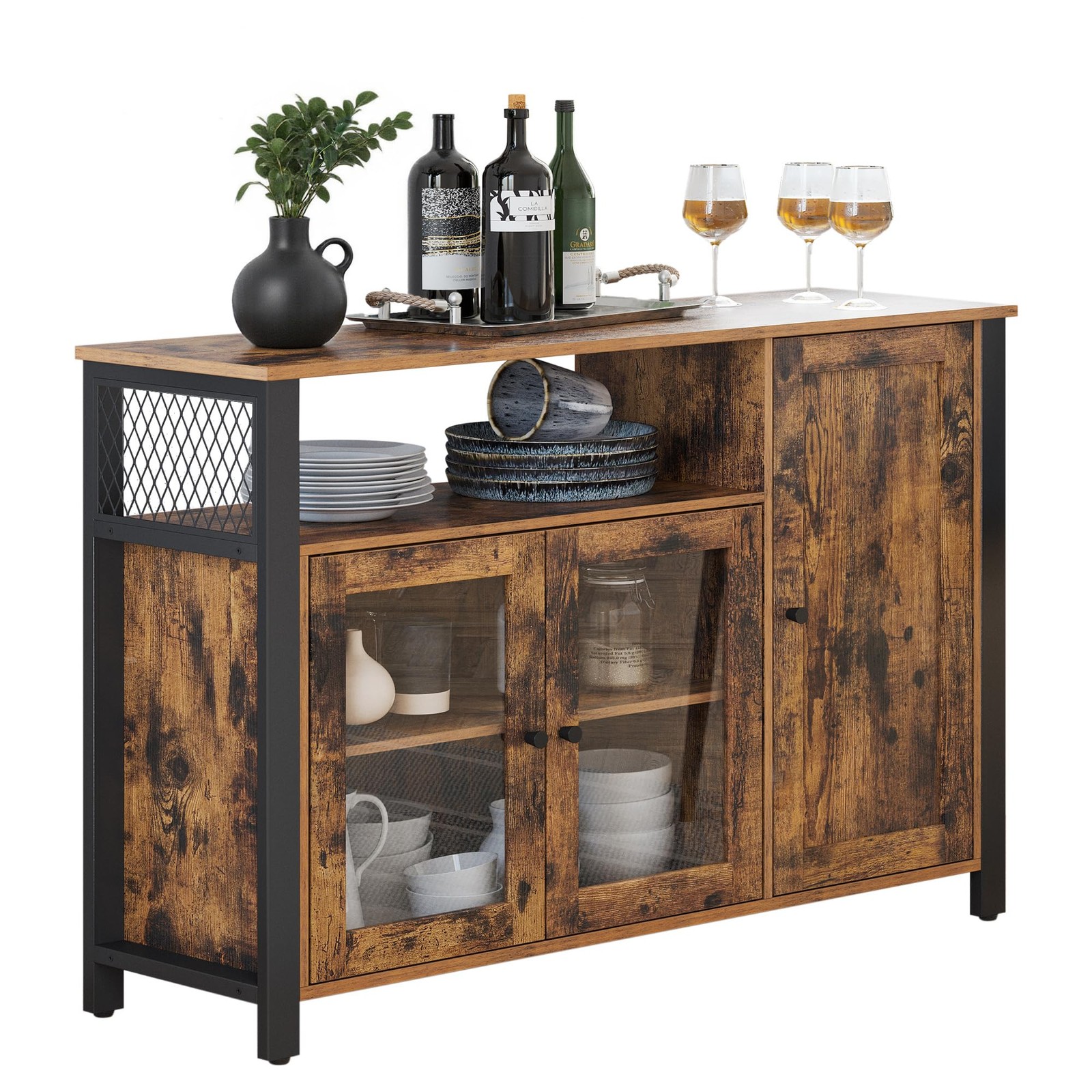 Meuble de rangement bas 3 portes pour masquer le désordre du salon