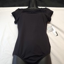Body Wrappers ProWEAR Cap Sleeve Ballet Cut Leotard Black Scoop Neckline SZ 2XL