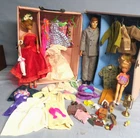 1963 LOT Mattel Barbie Ken Carrying Case With 3 Dolls & LOTS OF CLOTHES & ACCES.