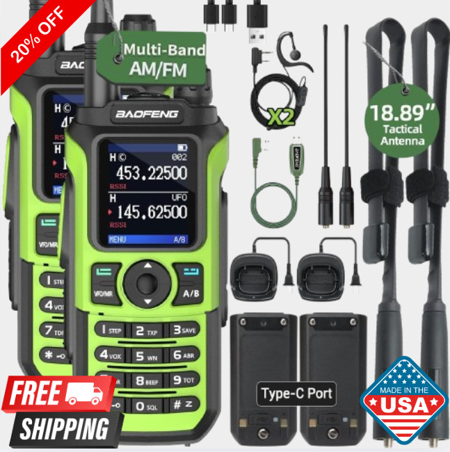 Scanner Vhf Fm Police Fire Ems Ham 2-way Transceiver 2pcs