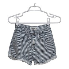 Abercrombie Kids Girls 11 12 Blue White Striped High Rise Shorts